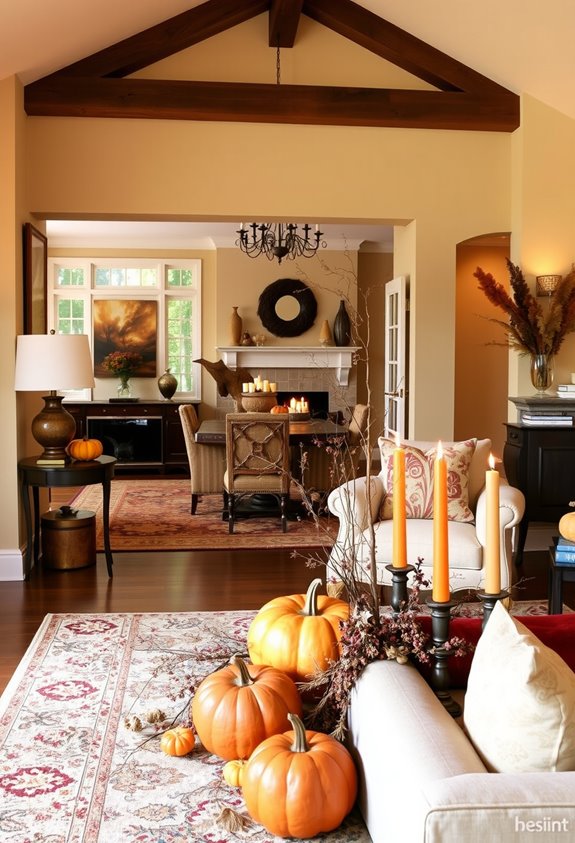 coordinated warm autumn homedecor
