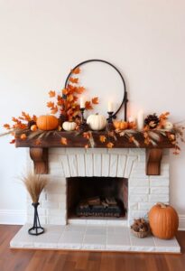 cozy autumnal mantel display ideas