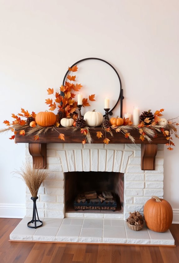 cozy autumnal mantel display ideas