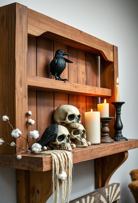 crows skulls subtle cobwebs
