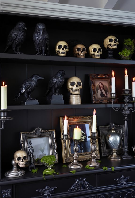 curated gothic ravens skulls