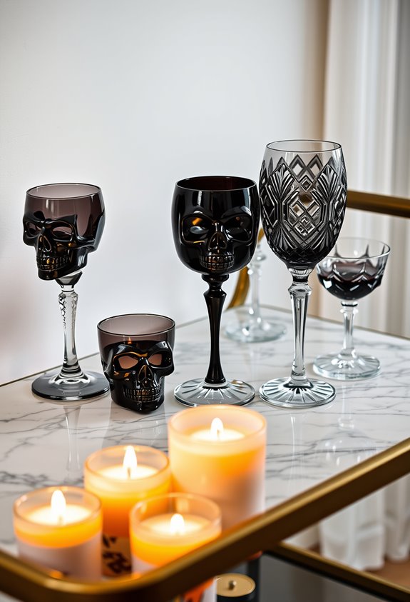 curated textured glassware centerpiece