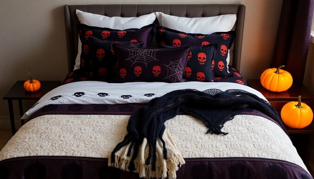 dark coordinated halloween bedding