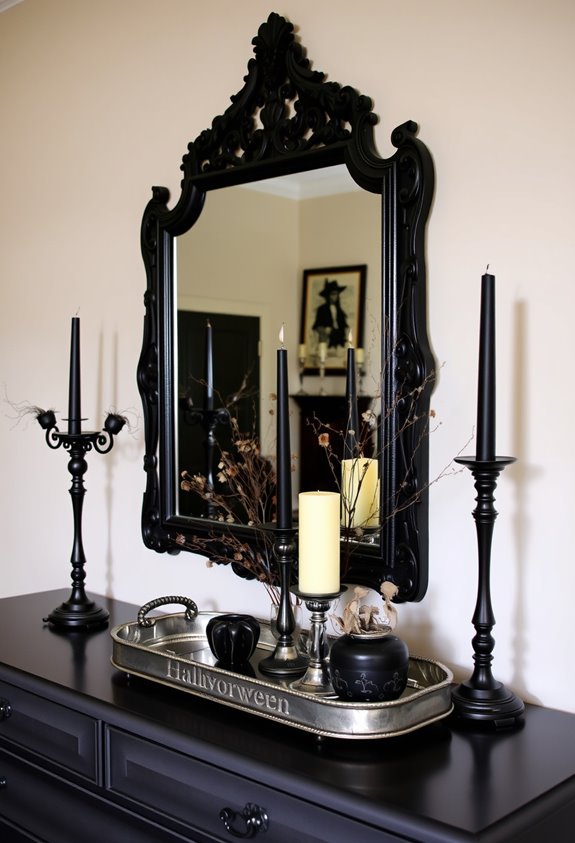 distressed mirrored trays layered textures