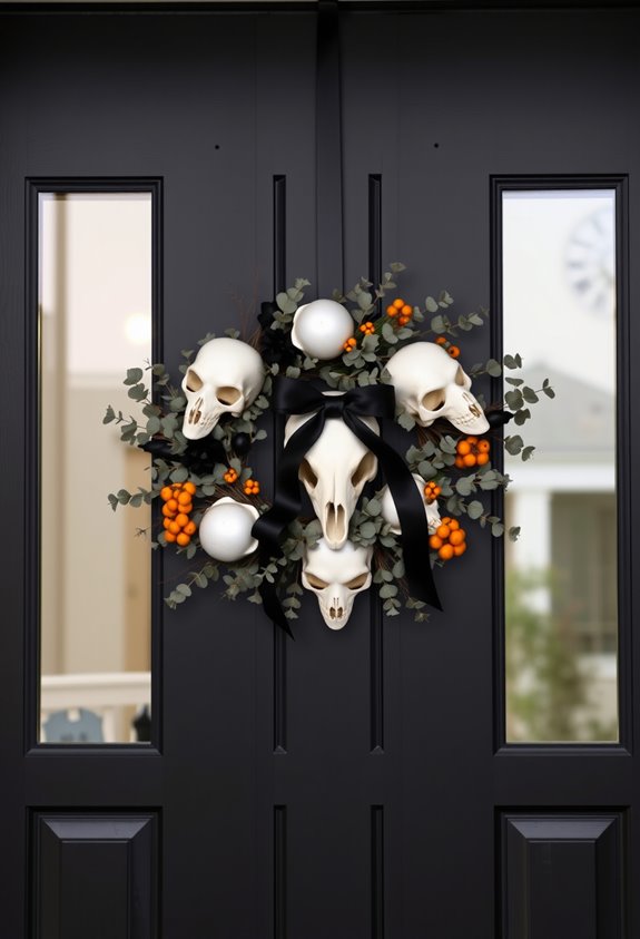dollar store skull wreaths