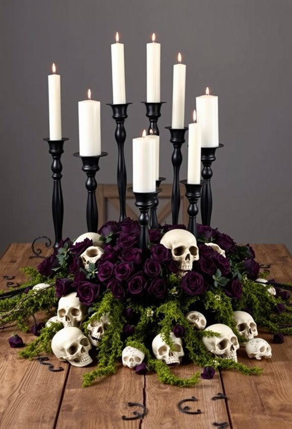 dramatic elevated cohesive spooky centerpiece