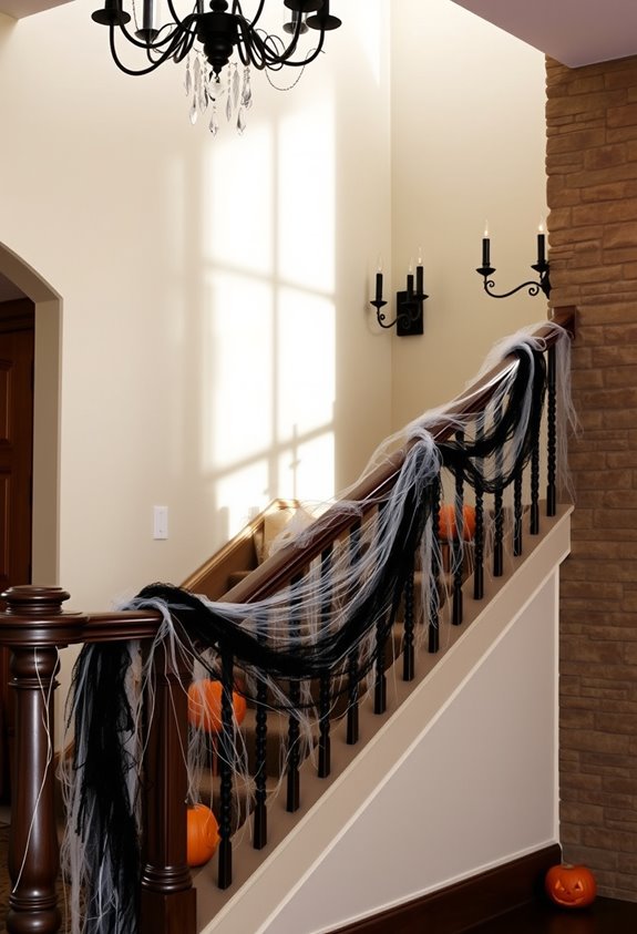 dress banister treads wall