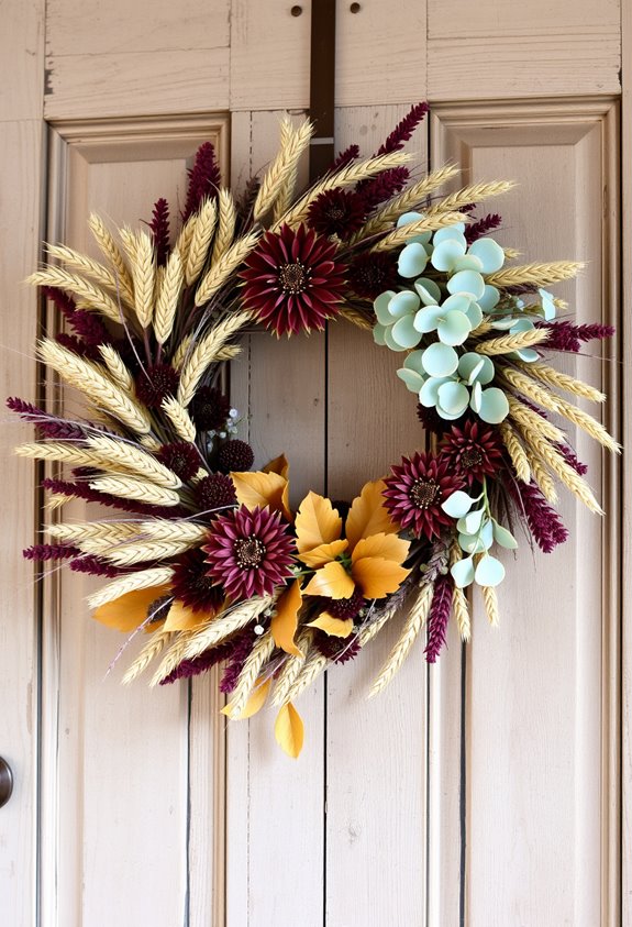 dried layered asymmetrical grapevine wreath