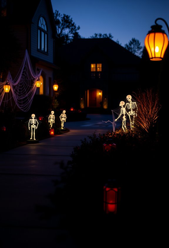 driveway spiderwebs skeleton army