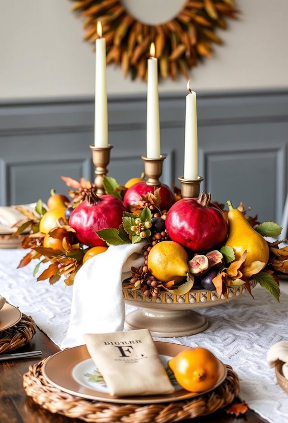 edible autumnal centerpiece fruit decor