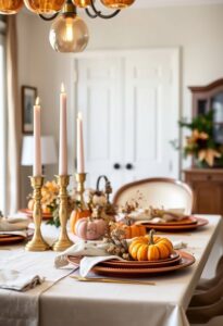 elegant layered autumnal place settings