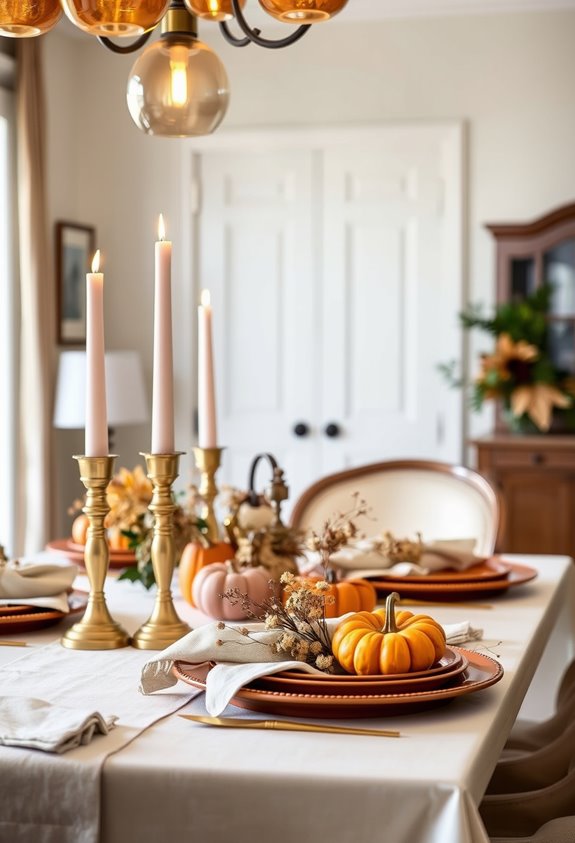 elegant layered autumnal place settings
