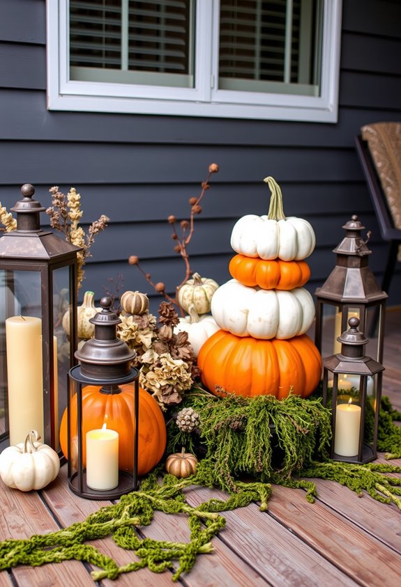 elevated non carved pumpkin displays
