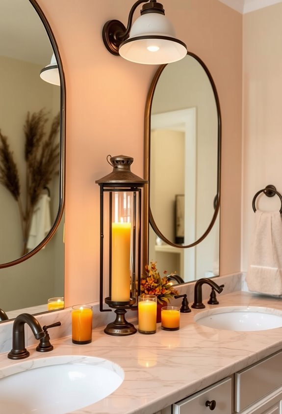 flameless lanterns soft orange lighting