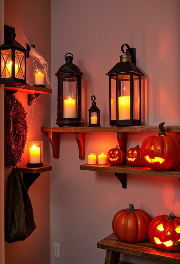 flickering battery operated amber lanterns