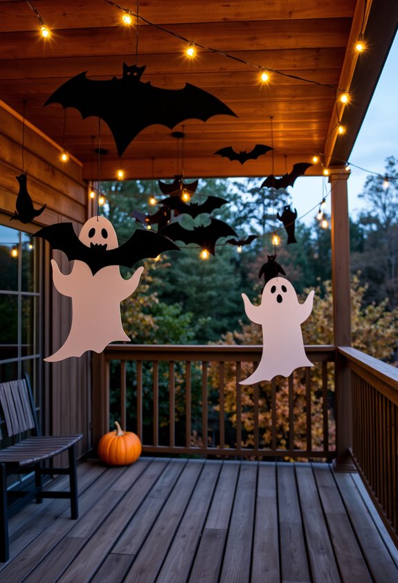 float bats ghosts lights