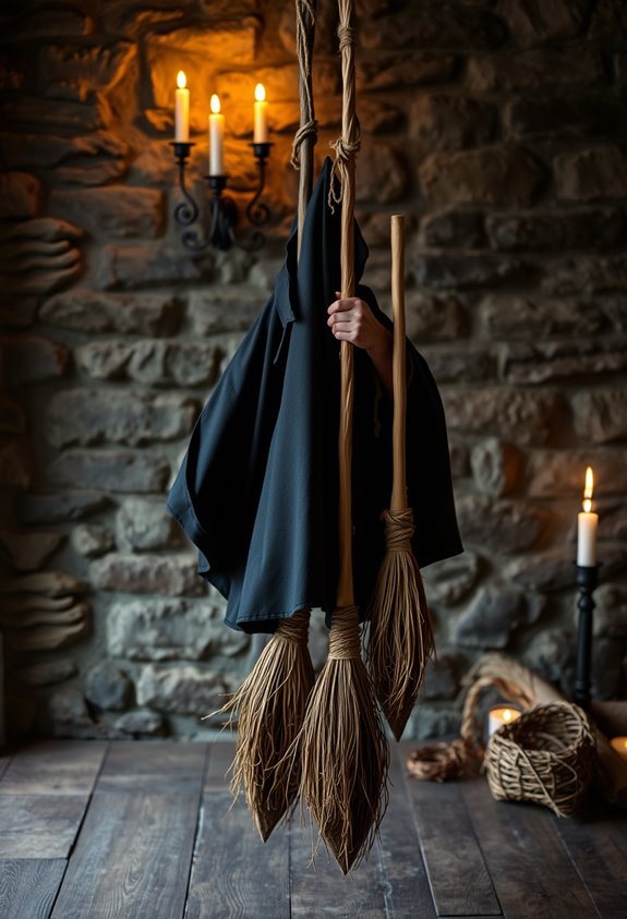 floating broomsticks cloaks shoes