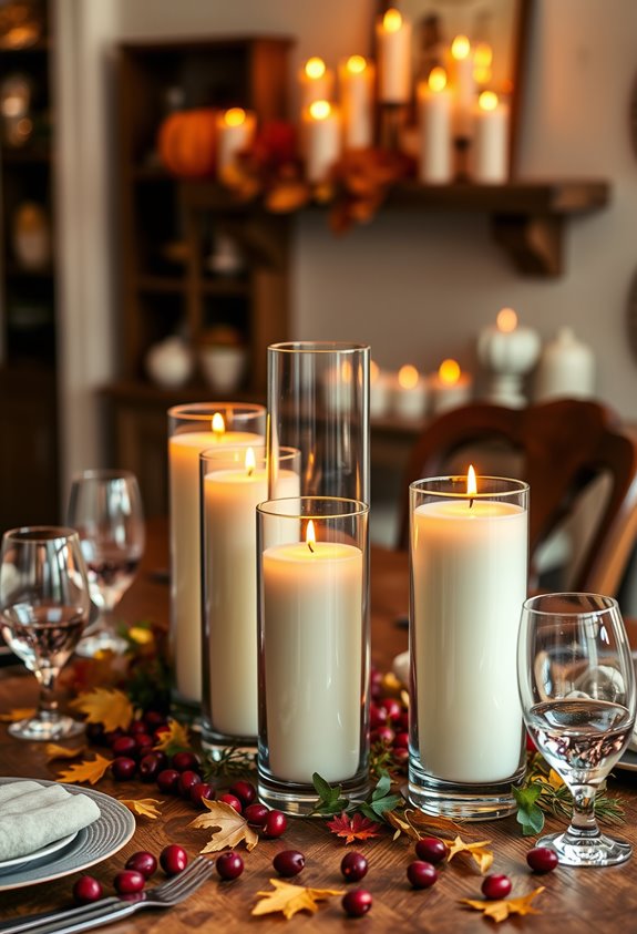 floating candles in glass