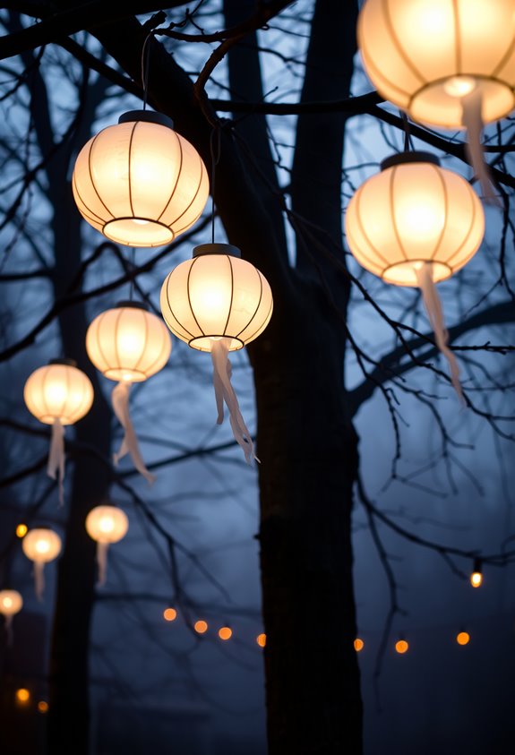 floating cheesecloth ghost lanterns
