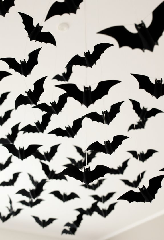 floating staggered creased bats