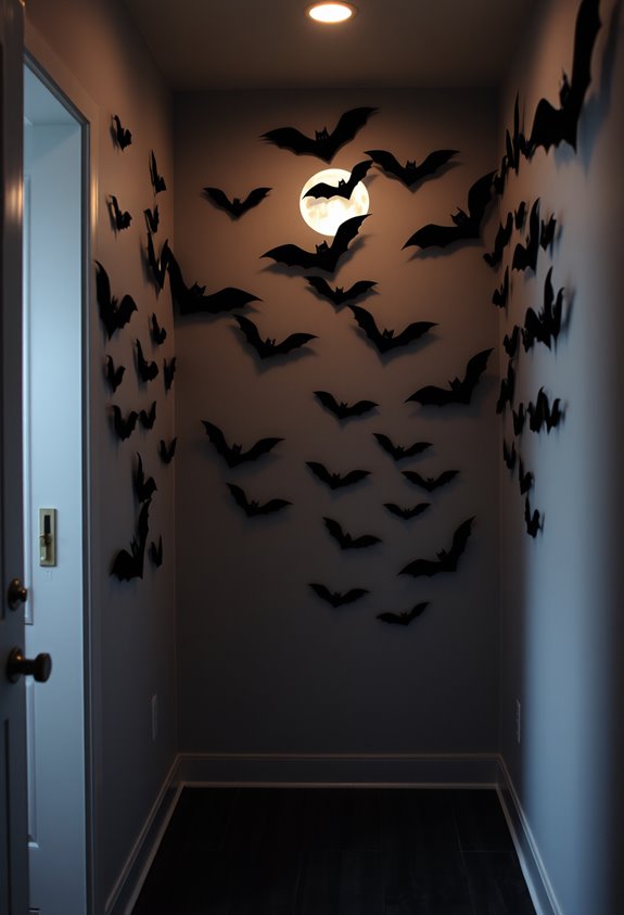 fold cut black poster board bats