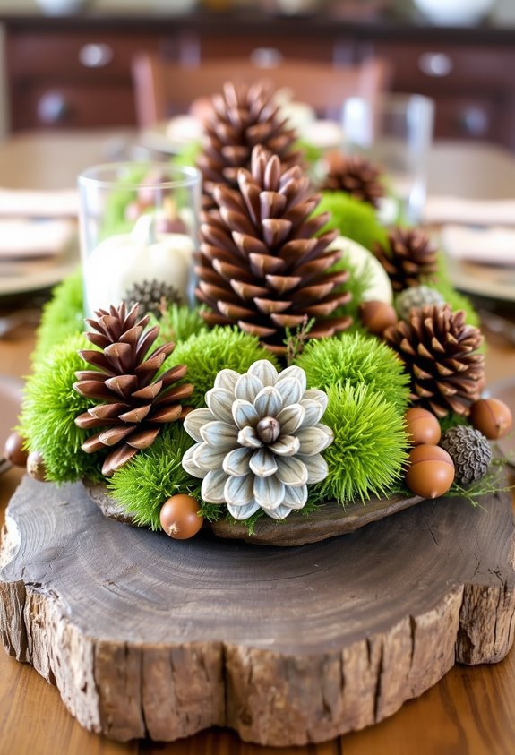 foraged forest floor centerpiece design