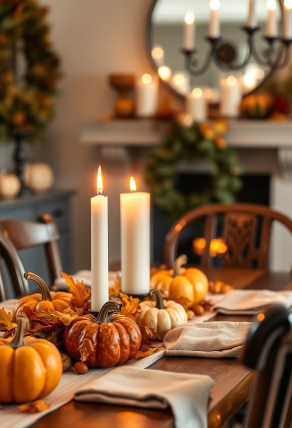 fragrance free flickering autumnal candles