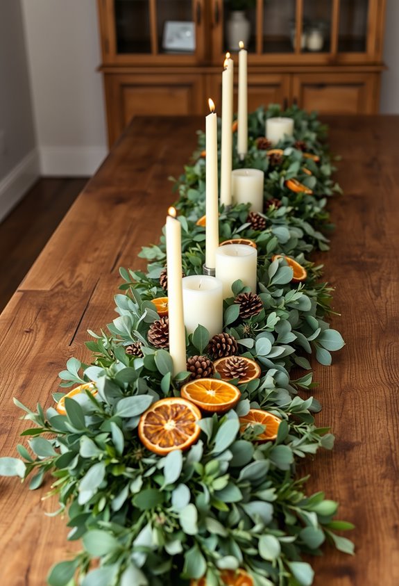 full length layered greenery garland