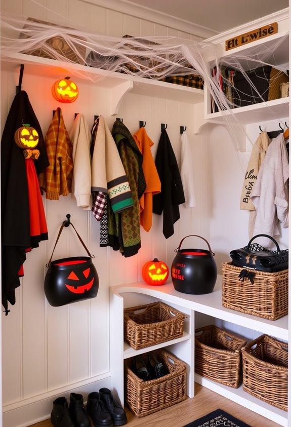 functional halloween ready mudroom