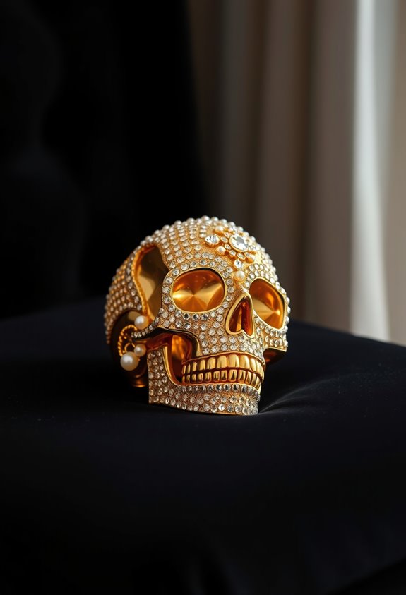 glam skull glittered with gems