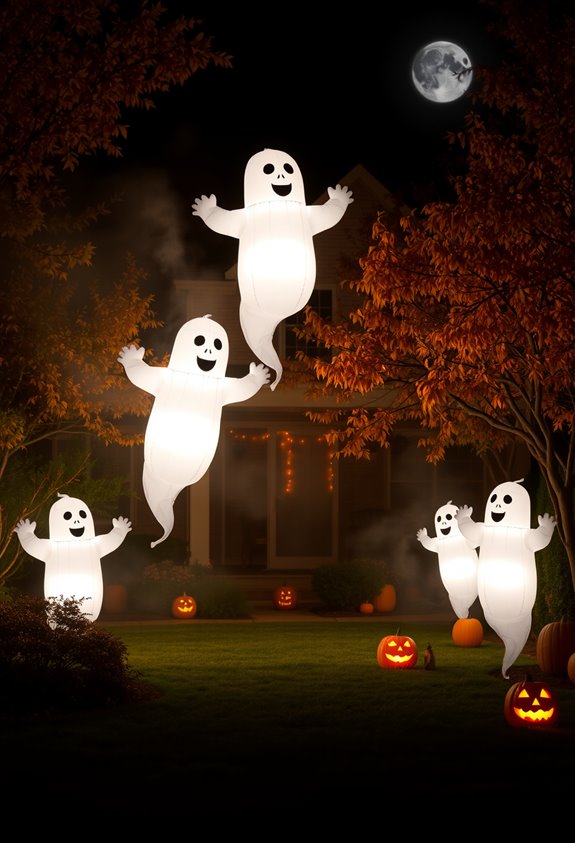 glowing oversized floating ghost d cor