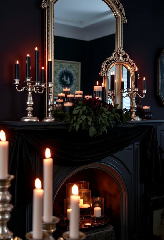 gothic mantel dark ornate centerpiece