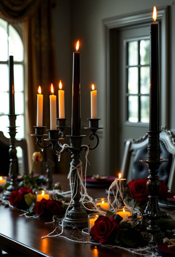 gothic multi arm matte candelabras
