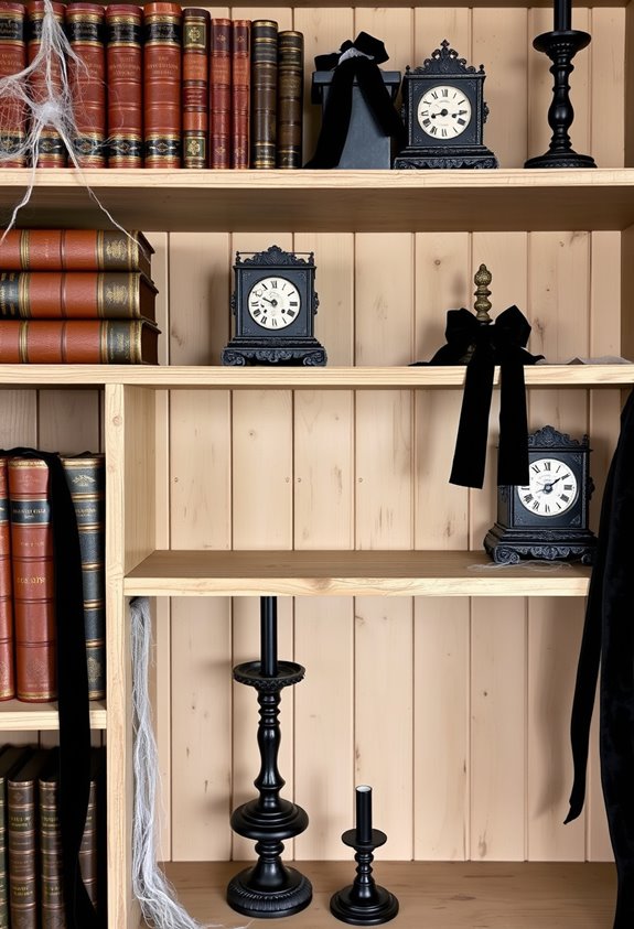 gothic thrifted book vignette