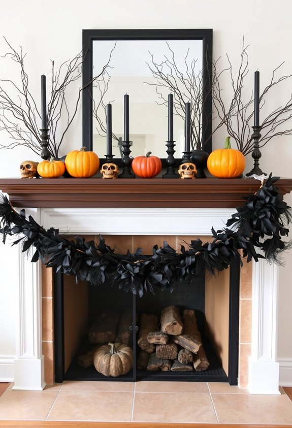 halloween mantel garland ideas
