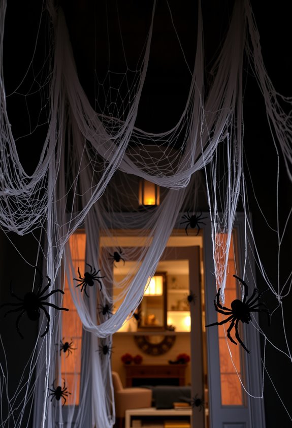 hang webs from ceilings