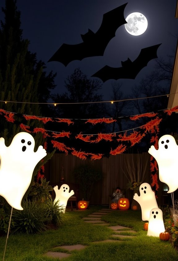 hanging ghosts bats garland
