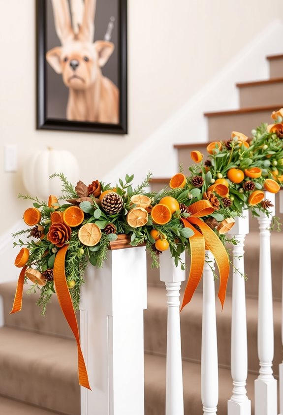 harvest garland stairway styling