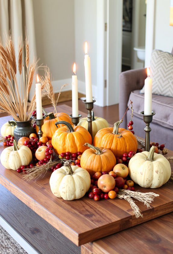 harvest style tray centerpiece styling