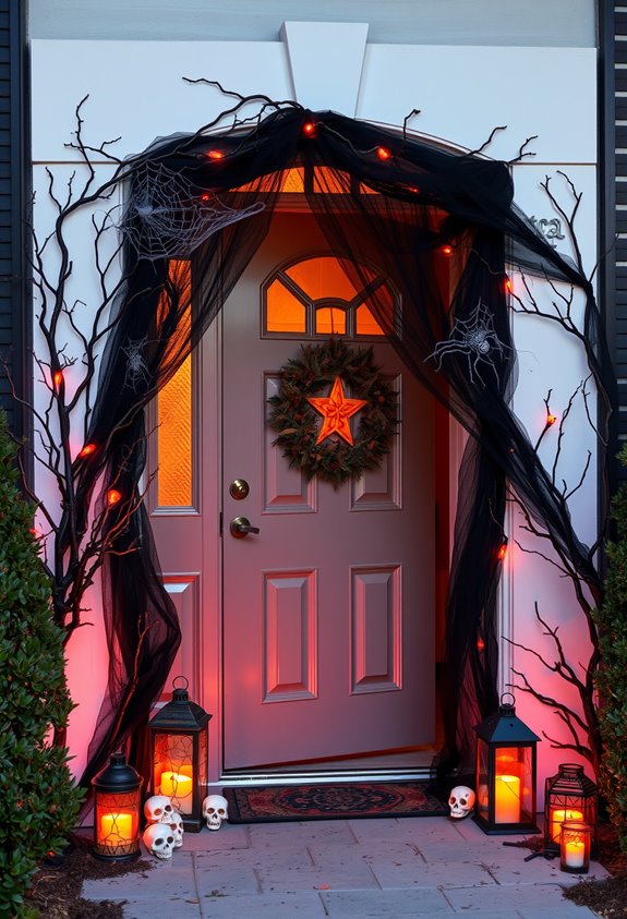 haunted arched doorframe decor