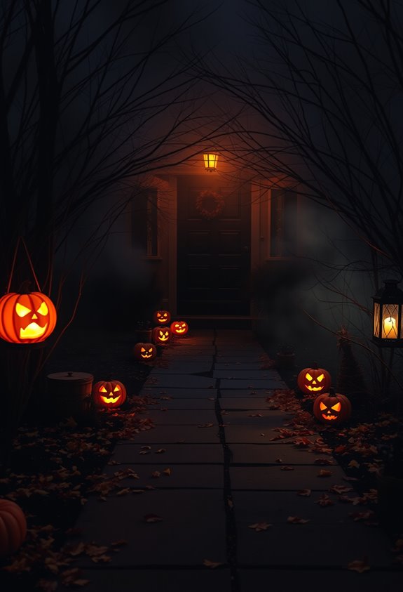 haunted rustic mason jar walkway