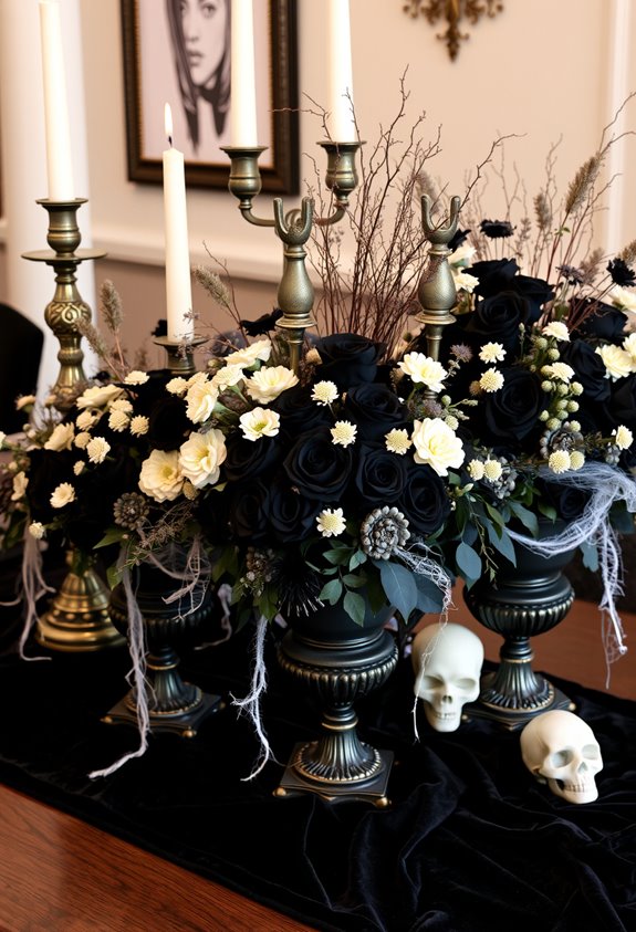 haunting gothic floral tabletop
