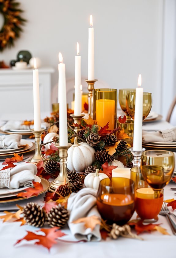 intentional clustered seasonal tablescape