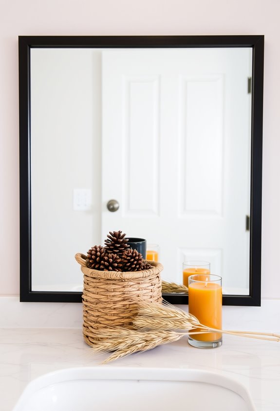 intentional minimal autumn bathroom decor