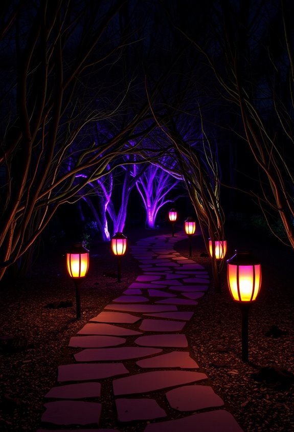 intentional startling evenly lit path