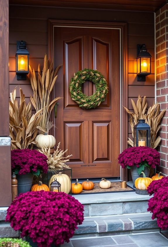 inviting layered autumn porch d cor