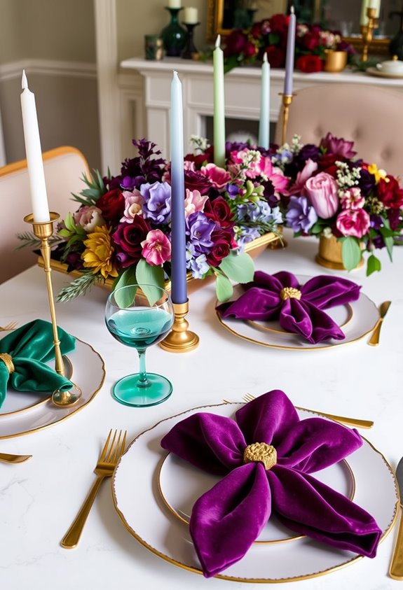 jewel toned thanksgiving table makeover