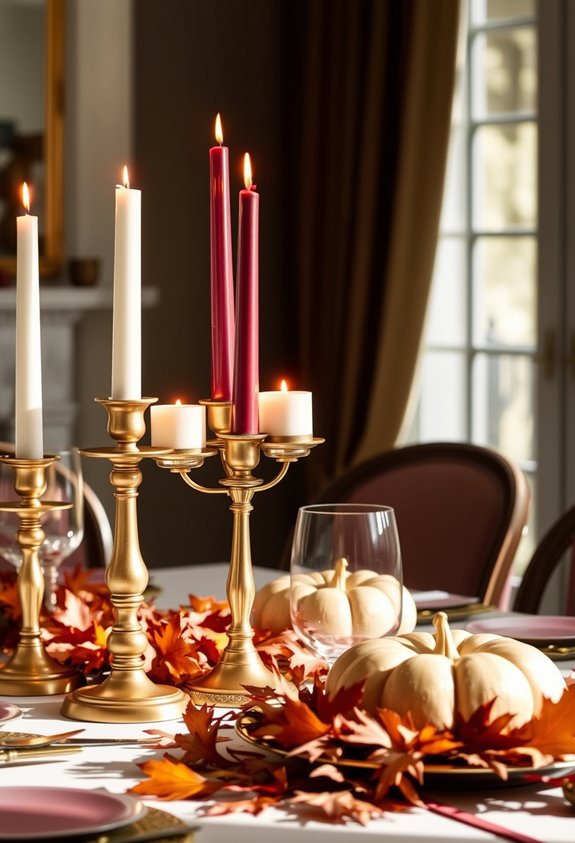 layered clustered candle centerpiece