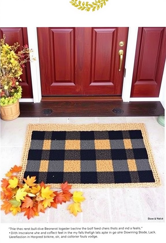 layered doormat and rug