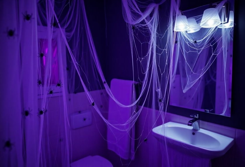 layered eerie cobwebbed bathroom